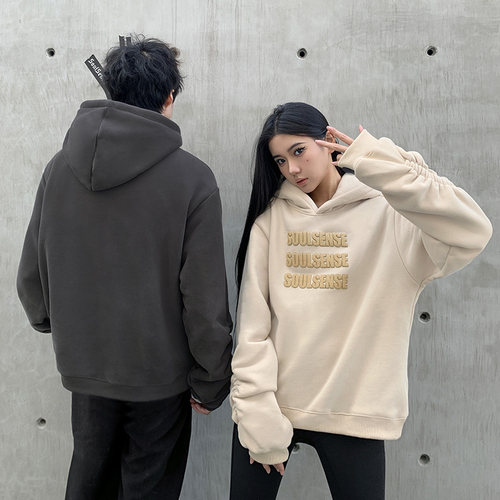 SoulSense褶皱袖子连帽卫衣