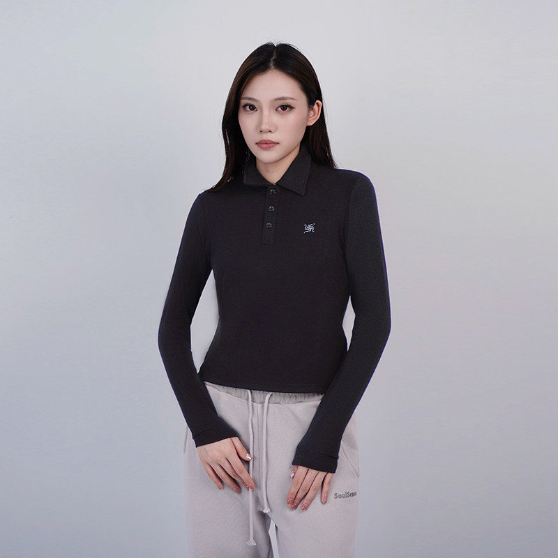 SoulSense长袖女装2025秋季新款美式休闲刺绣显瘦修身POLO衫上衣,女装/女士精品,POLO衫,淘宝优惠券,粉丝福利购,淘宝优惠卷