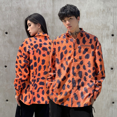 SoulSense橘色豹纹高阶衬衫