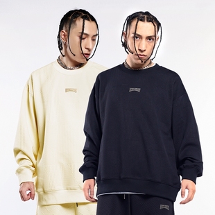 时尚 SoulSense潮牌秋季 男女同款 宽松情侣装 肌理面料圆领卫衣 新品