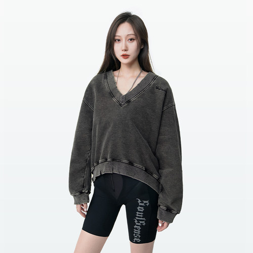 水洗黑加绒卫衣SoulSense宽松