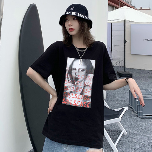 蒙娜丽莎棒棒糖国潮短袖