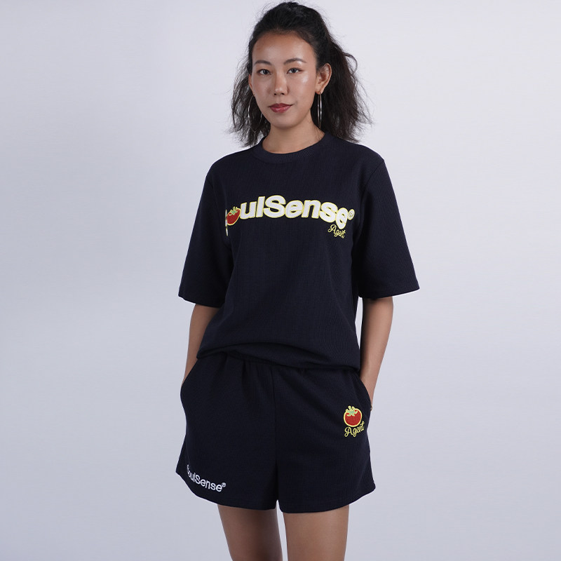 SoulSense潮牌秋季新品番茄联名款宽松运动圆领T恤短袖短裤套装女,女装/女士精品,时尚套装,淘宝优惠券,粉丝福利购,淘宝优惠卷