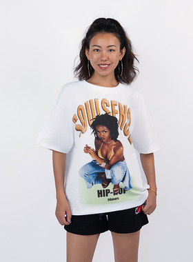 SoulSenseHip-Hop50周年致敬系列 印花宽松短袖T恤Lauryn Hill