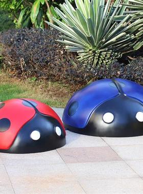 游乐场仿真甲虫雕塑模型摆件玻璃钢七星瓢虫幼儿园草坪井盖装饰品