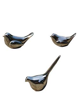 不锈钢精密铸造镜面鸽子小鸟摆件抽象写实动物软装配件艺雕塑