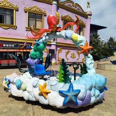 大型彩灯厂家巡游花车彩船展览道具玻璃钢彩灯工艺造型来图制作