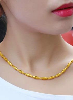 男女越南沙金橄榄豆项链