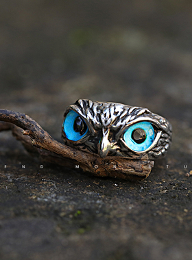 猫头鹰戒指男潮轻奢女时尚个性