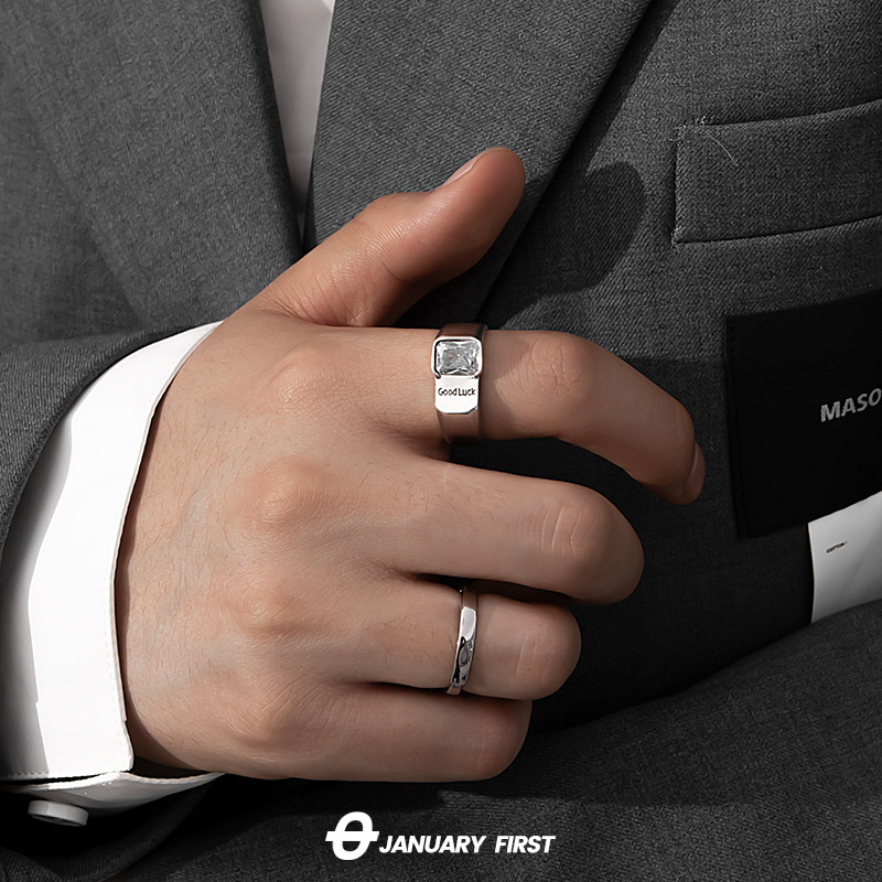 男女合金日韩goodluck戒指