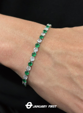 彩钻渐变情侣钛钢锆石手链痞帅