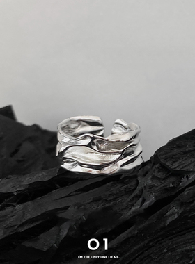 尾戒锡纸褶皱锡纸宽面凹凸纹理戒