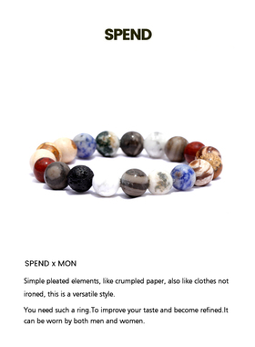 男女天然石原创设计宇宙星球手链