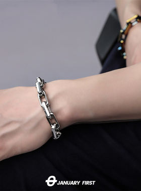 男女钛钢欧美O形设计手链