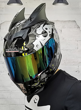 JIEKAI捷凯摩托车头盔男女全盔机车跑盔双镜片蓝牙四季通用3C认证