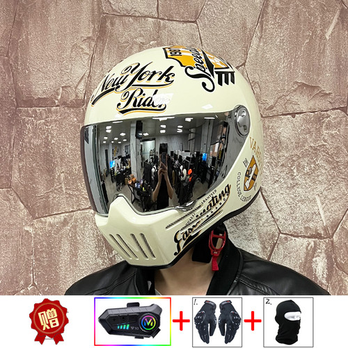 Orz蓝牙全盔摩托车哈雷复古头盔