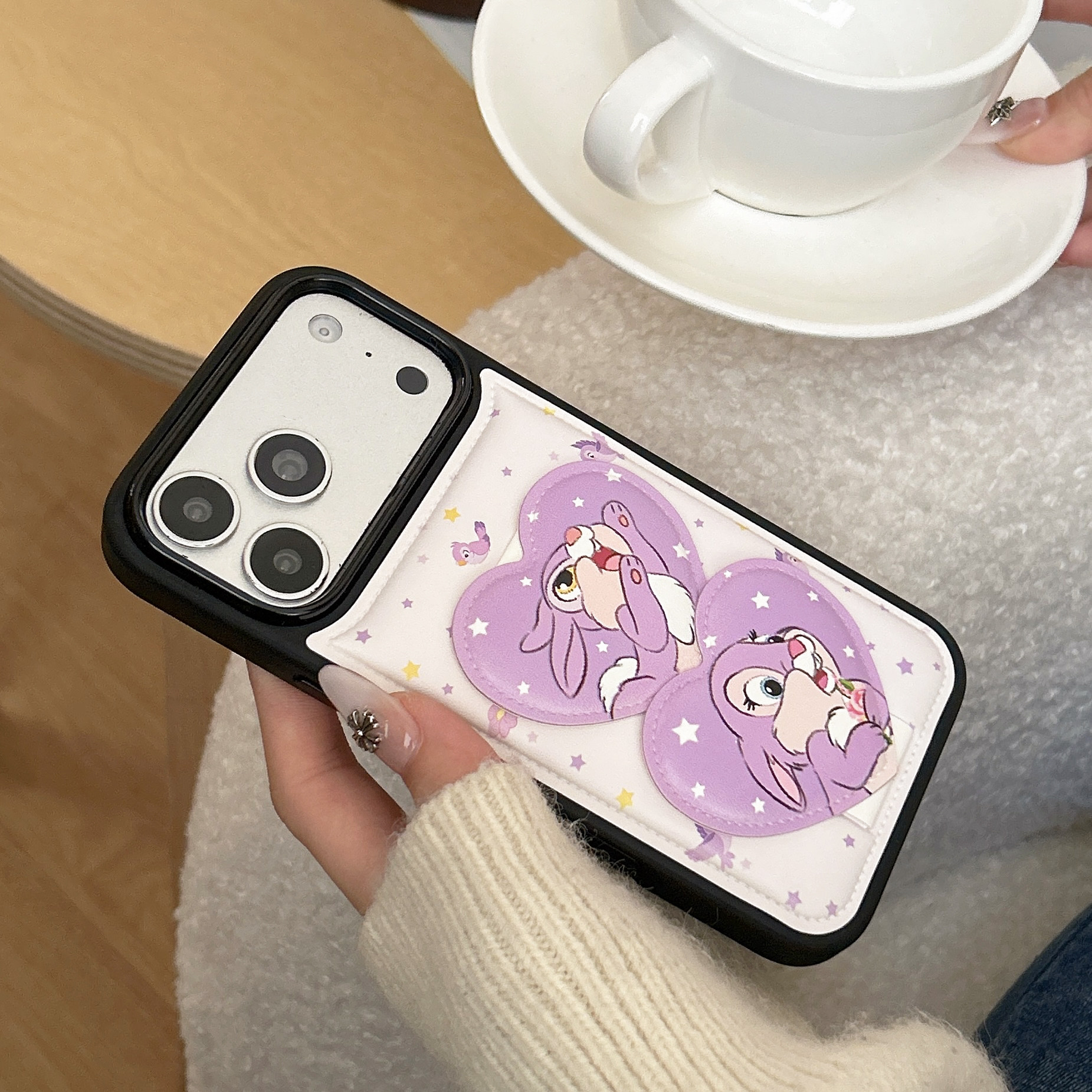 满屏星星紫色兔子适用苹果17Promax手机壳新款iPhone16Pro高级感爱心推拉支架保护壳17Pro女款卡通可爱15Pro,3C数码配件,手机保护套/壳,淘宝优惠券,粉丝福利购,淘宝优惠卷