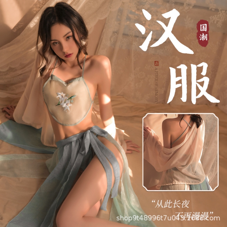 汉服睡衣宫廷款超仙公主古装贵妃性感情调古风内衣女睡裙古代寝服