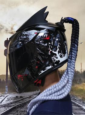 AIS611头盔男女全盔冬季双镜片跑盔可装蓝牙四季通用电动自行车