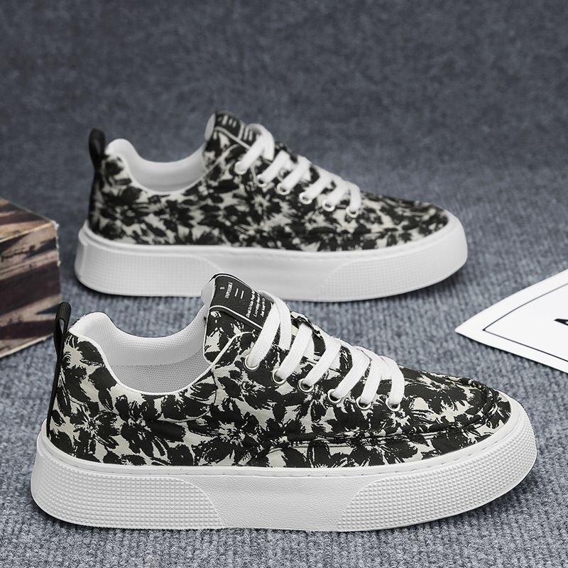 2024夏季男鞋新款透气帆布鞋子男款潮流百搭小白鞋运动鞋休闲板鞋