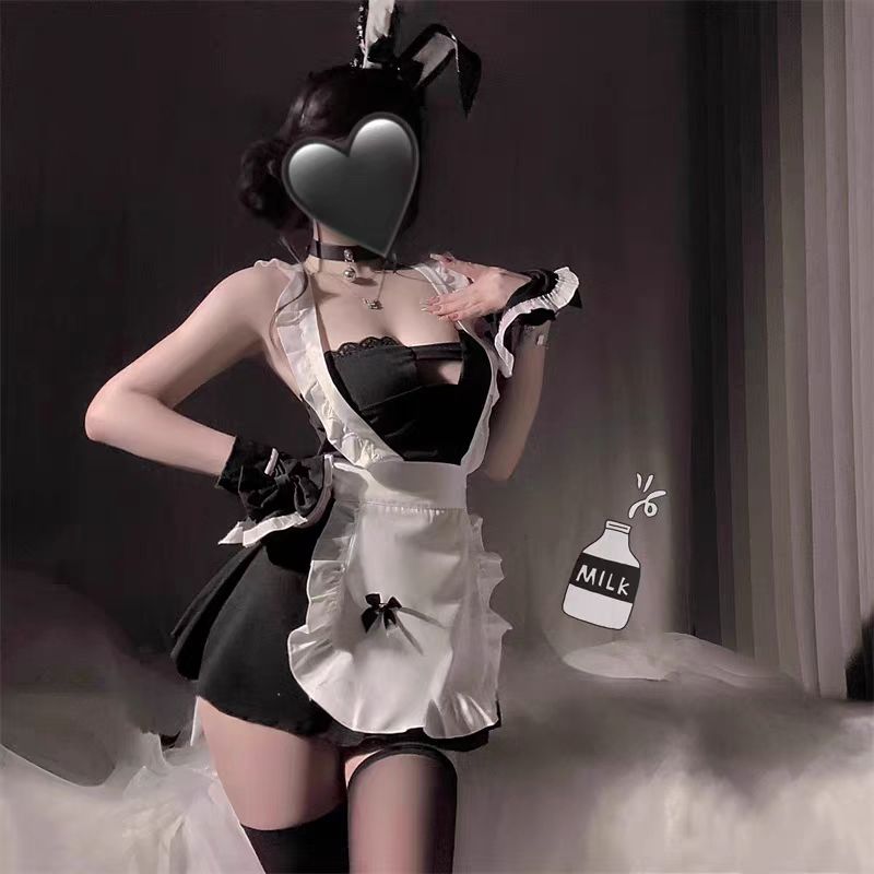 甜辣纯欲风女仆套装镂空连体裤围裙情趣女佣制服睡衣趣味内衣诱惑