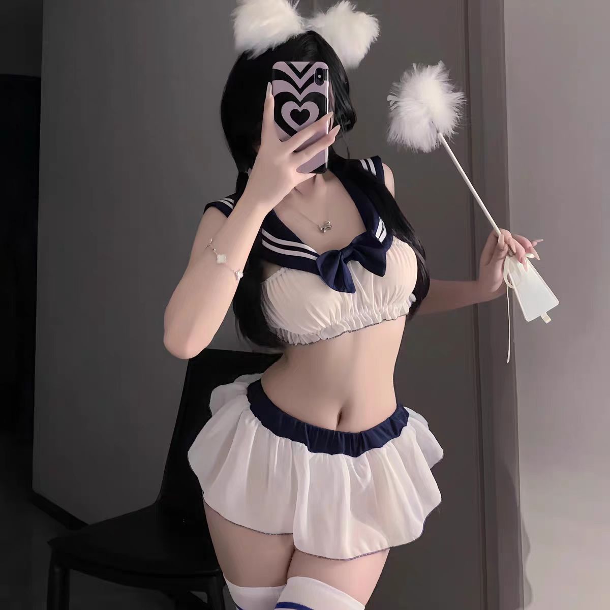 火辣短裙学院风睡衣纯欲免脱学生制服内衣JK超短裙裤可爱高级感
