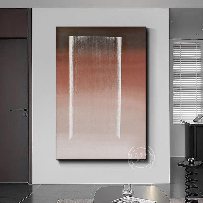 YZS 手绘油画【蒹葭】简约红色法式画玄关餐厅客厅沙发背景墙挂画