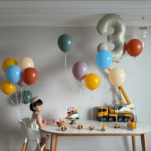 乳胶气球复古色彩色马卡龙色系