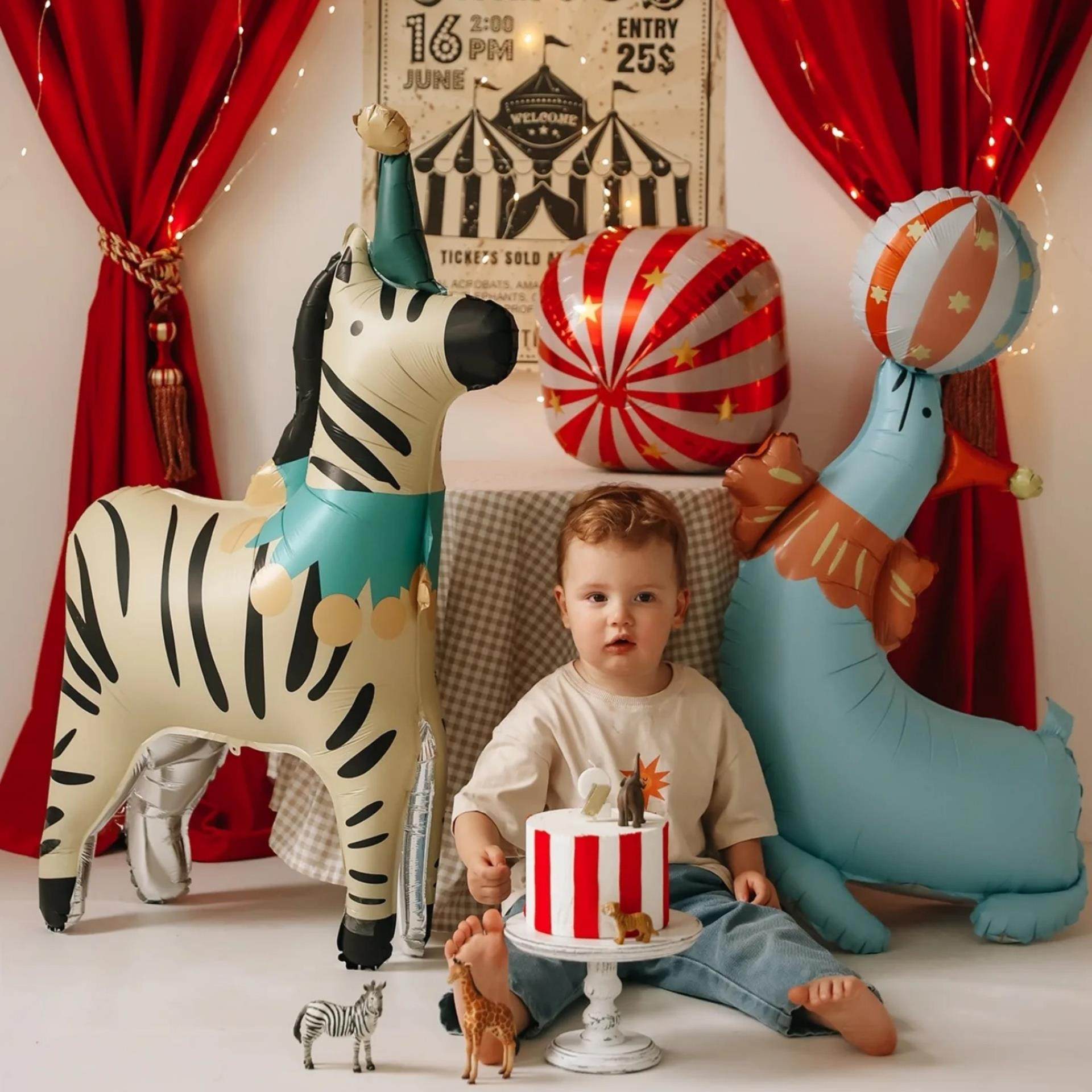 马戏团动物铝膜气球斑马大象长颈鹿海狮儿童生日派对装饰场景布置,节庆用品/礼品,气球,淘宝优惠券,粉丝福利购,淘宝优惠卷