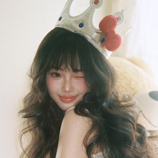 小红书网红同款蝴蝶结生日帽子王冠女孩头饰儿童生日帽子皇冠道具