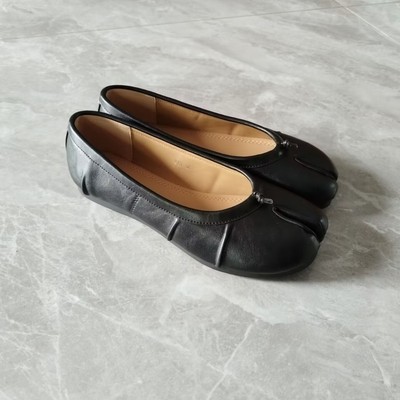 tabi分趾鞋单鞋女2024年新款小众褶皱平底芭蕾舞鞋浅口一脚蹬单鞋