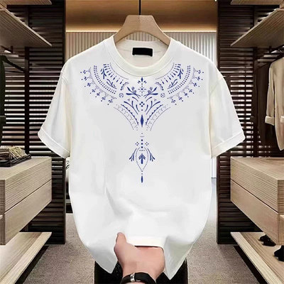 痞帅纯棉短袖t恤男装潮流半袖体恤2025新款夏季重磅潮牌ins上衣服