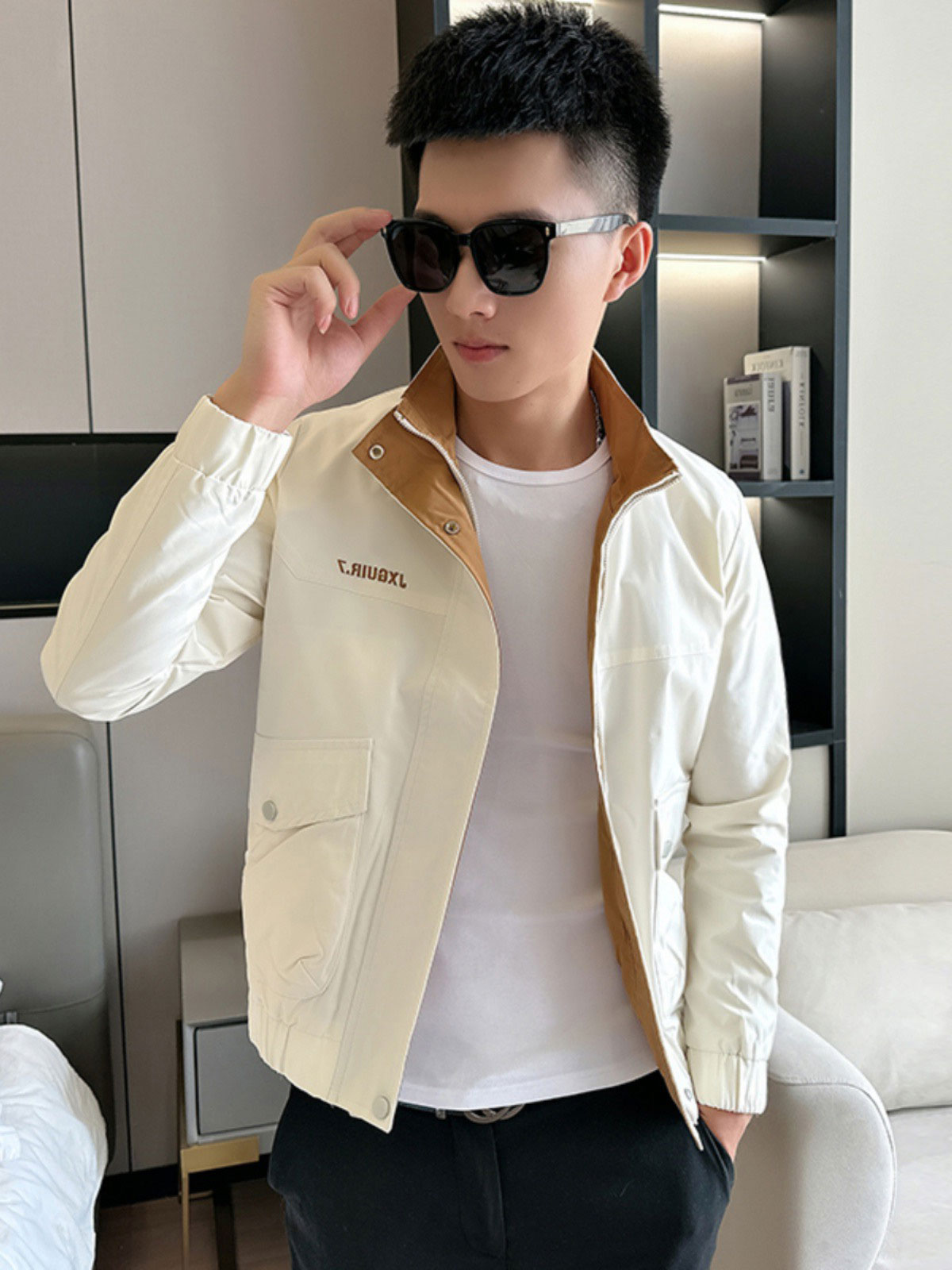 工装夹克男士外套春秋季2023新款高级感百搭上衣潮牌休闲痞帅男装,男装,夹克,淘宝优惠券,粉丝福利购,淘宝优惠卷