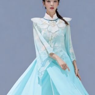 新款古典舞蹈服古风戏文说舞蹈服仙女汉元素跳舞旗袍现代舞蹈服装