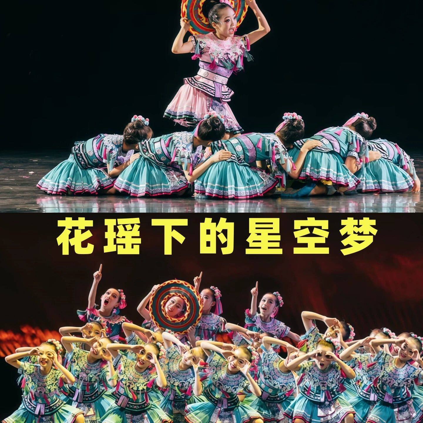 第十三届小荷风采花瑶娃的星空梦儿童表演服装苗族瑶族演出服道具