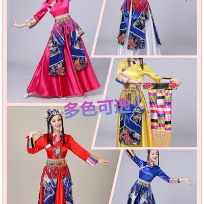藏族戴新款舞蹈民族舞西藏舞蹈服少数民族演出服饰专业定制