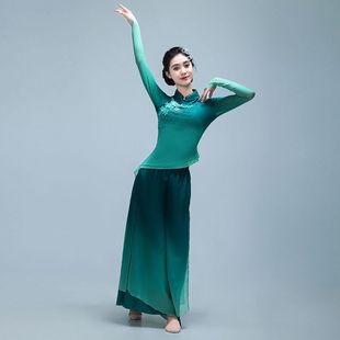 新款 舞蹈服 胶州秧歌舞蹈服古典舞蹈飘逸演出服练功扇子舞艺考服装