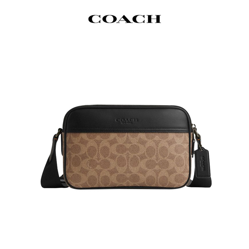 COACH/蔻驰男包相机包印花时尚休闲单肩斜挎包男士礼物