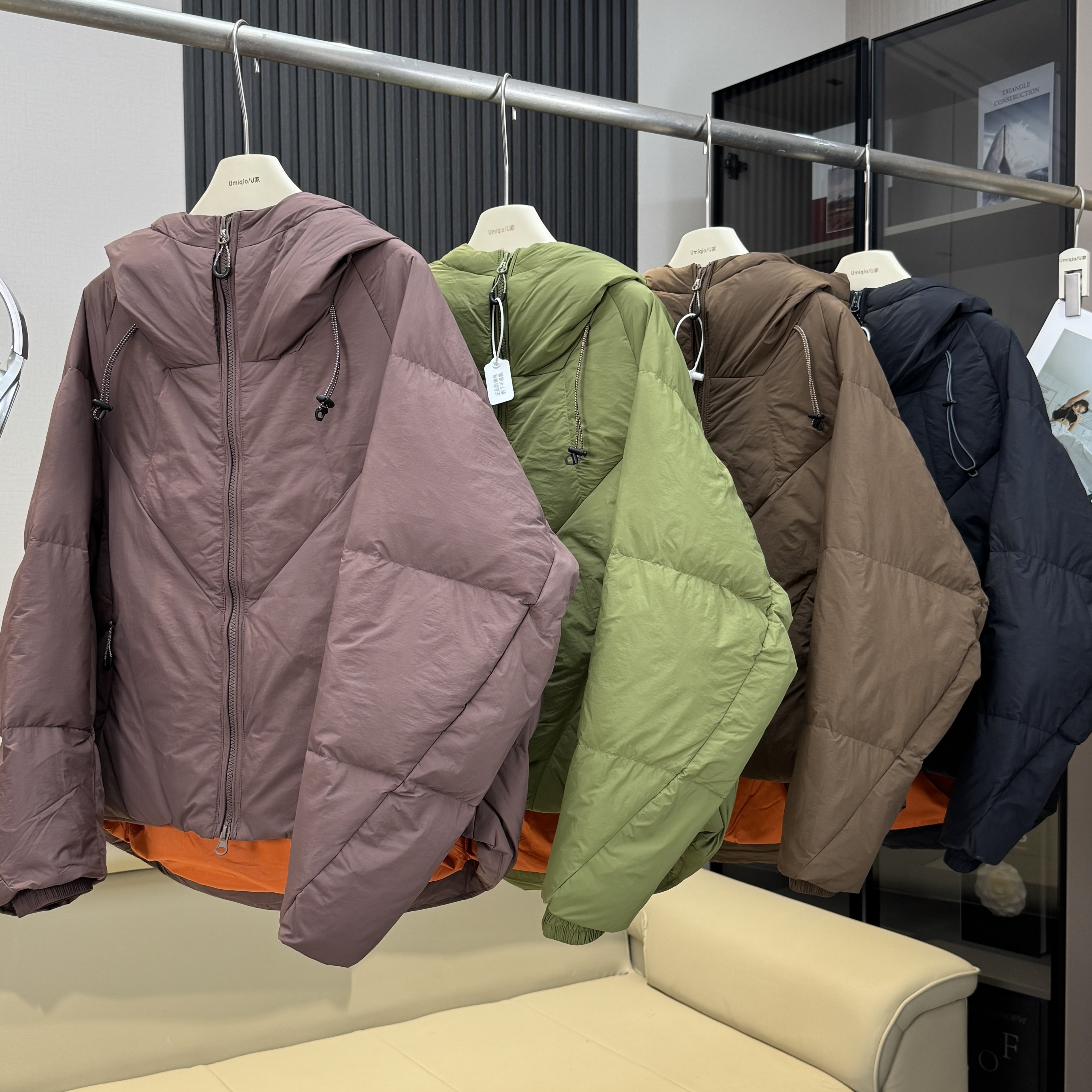 棵米ai蕉家！户外山系防风防水情侣90国标锁温御寒面包连帽羽绒服