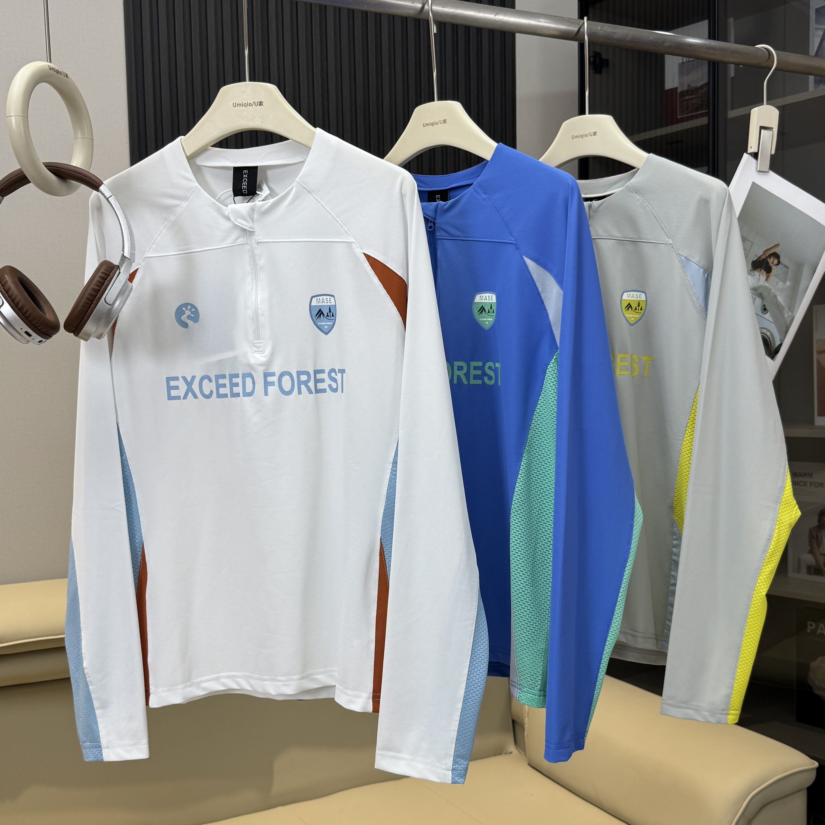 户外训练骑行打底衫男女春秋休闲运动拼接撞色半拉链印花长袖T恤,户外/登山/野营/旅行用品,速干T恤,淘宝优惠券,粉丝福利购,淘宝优惠卷