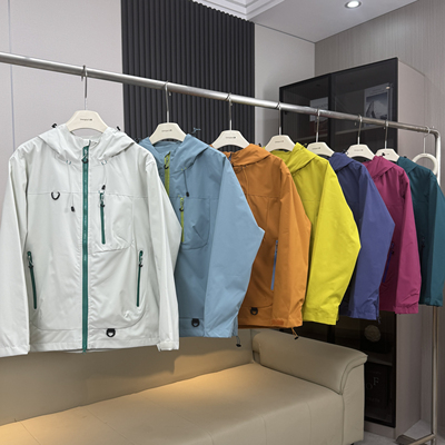 户外订单！户外山系男女情侣款防风防水连帽冲锋衣登山服夹克外套