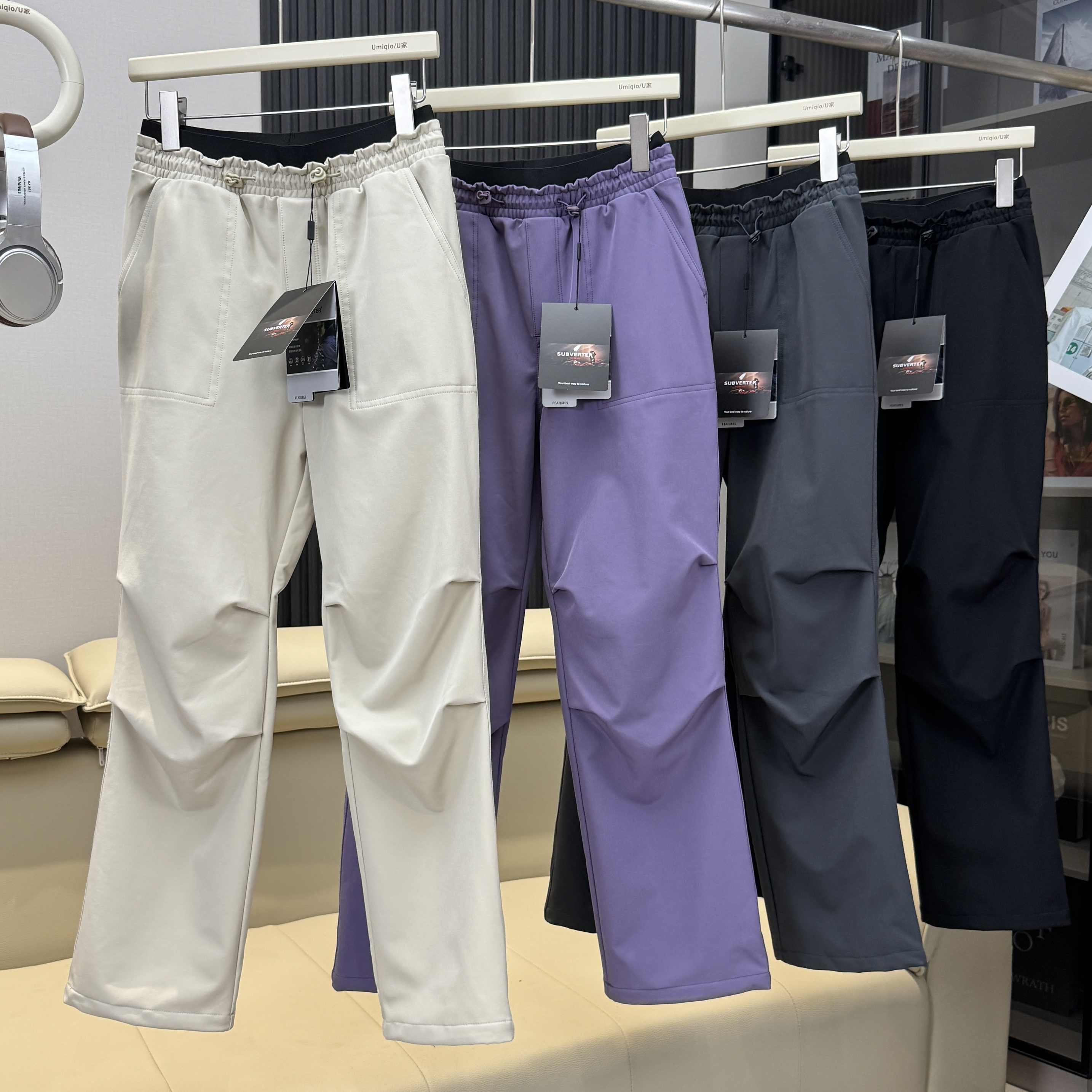 棵米ai蕉家户外山系复合一体绒防风防水保暖软壳冲锋裤登山伞兵裤