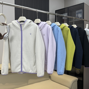 棵米ai蕉家！户外山系宽松加厚保暖羊羔绒抓绒衣连帽摇粒绒外套女