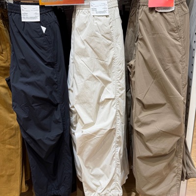 棵米ai蕉家秋冬款保暖休闲加绒工装裤伞兵裤阔腿裤冲锋裤女470732