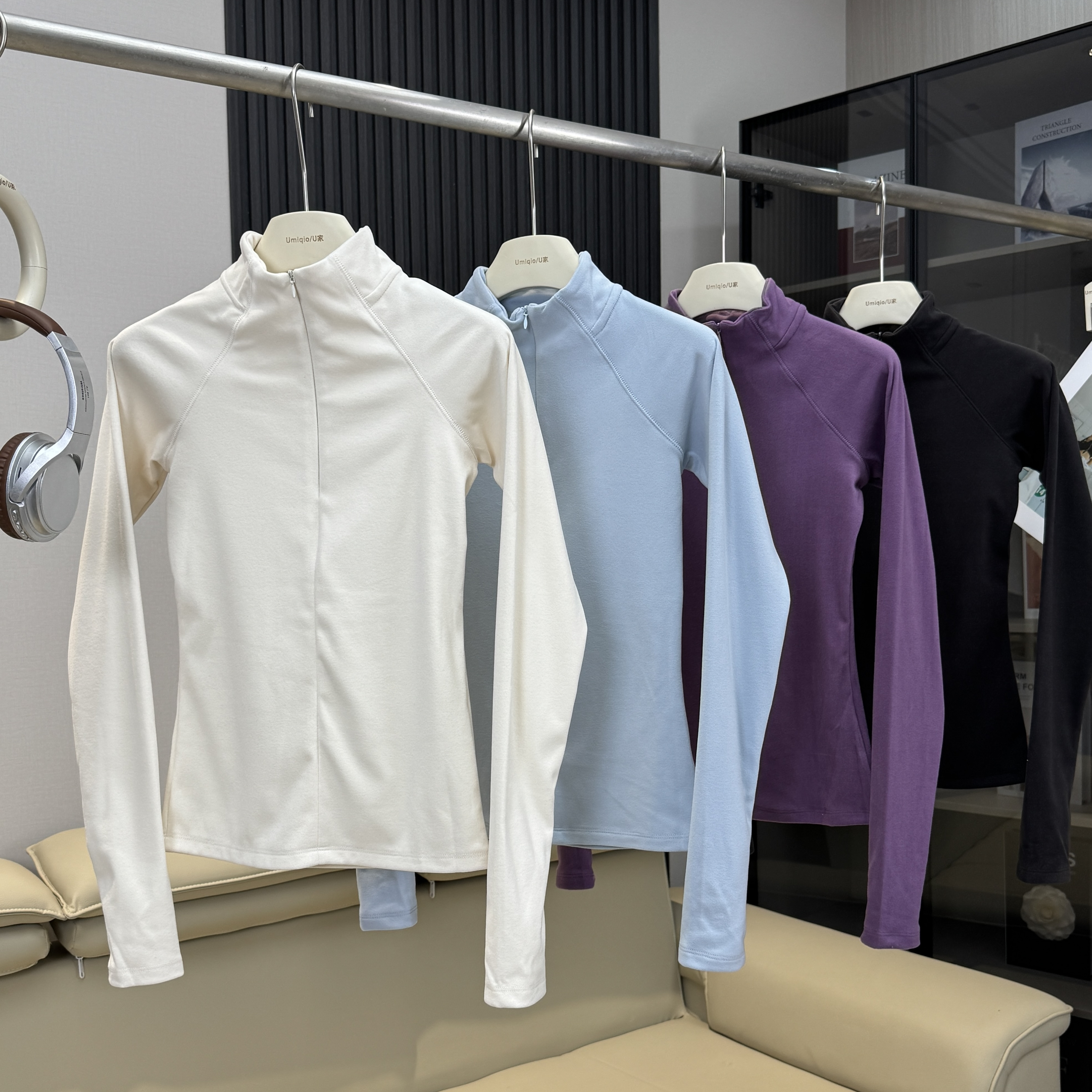 棵米ai蕉家！户外山系摇粒绒打底衫半拉链修身保暖抓绒衣运动t恤