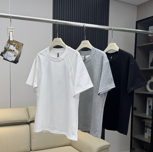 男装 型半袖 重磅正肩短袖 boxy版 t恤宽松抗皱硬挺美式 280g太空棉