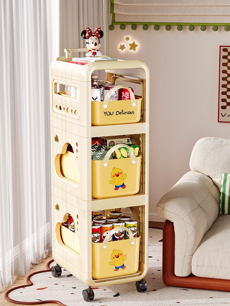 小推车置物架可移动沙发边柜客厅茶几零食收纳架床头边几侧边窄柜