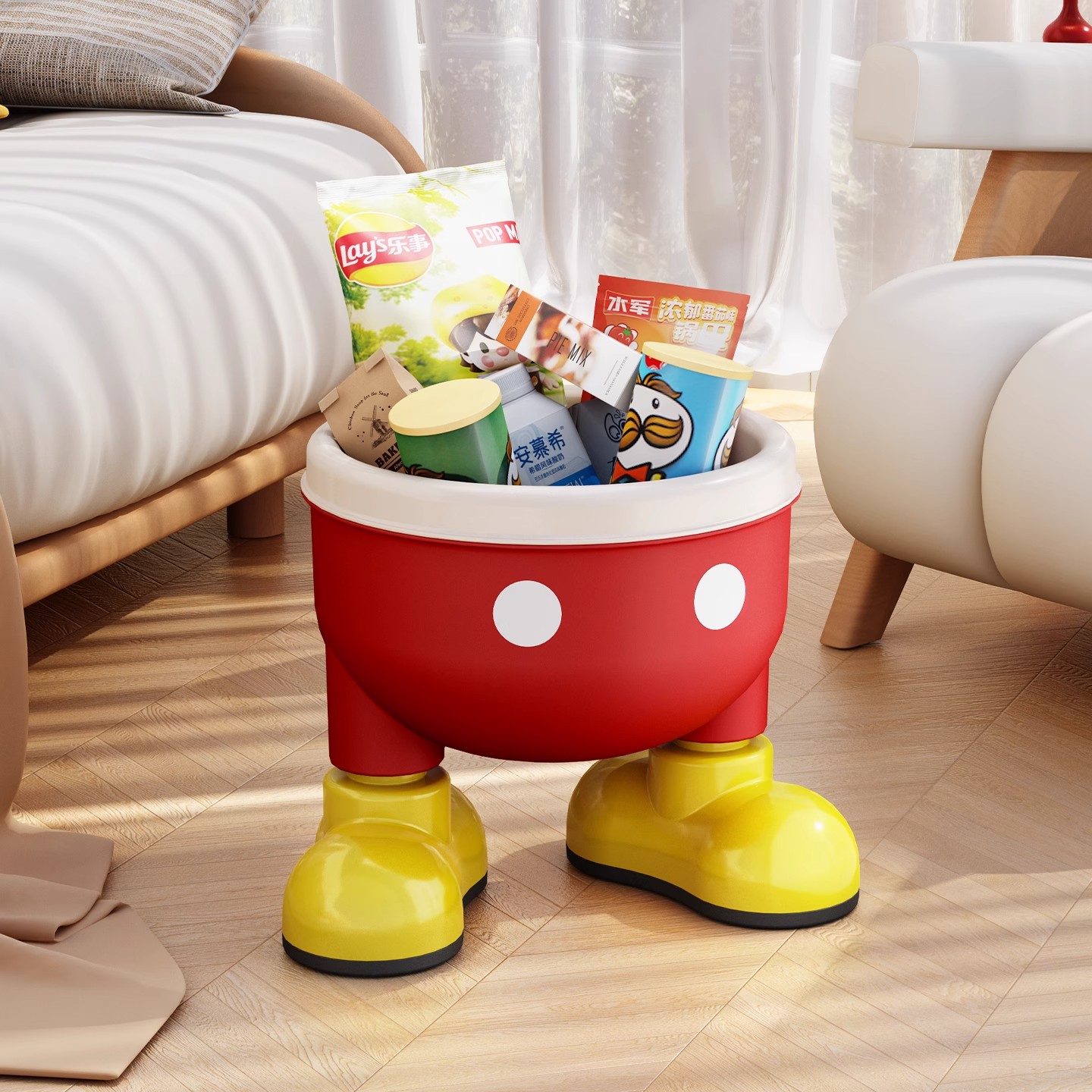 零食收纳盒桌面收纳筐客厅茶几杂物储物高颜值茶水间水果置物架