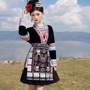侗族苗族服装女贵州广西少数民族风表演服盛装写真摄影演出服旅拍