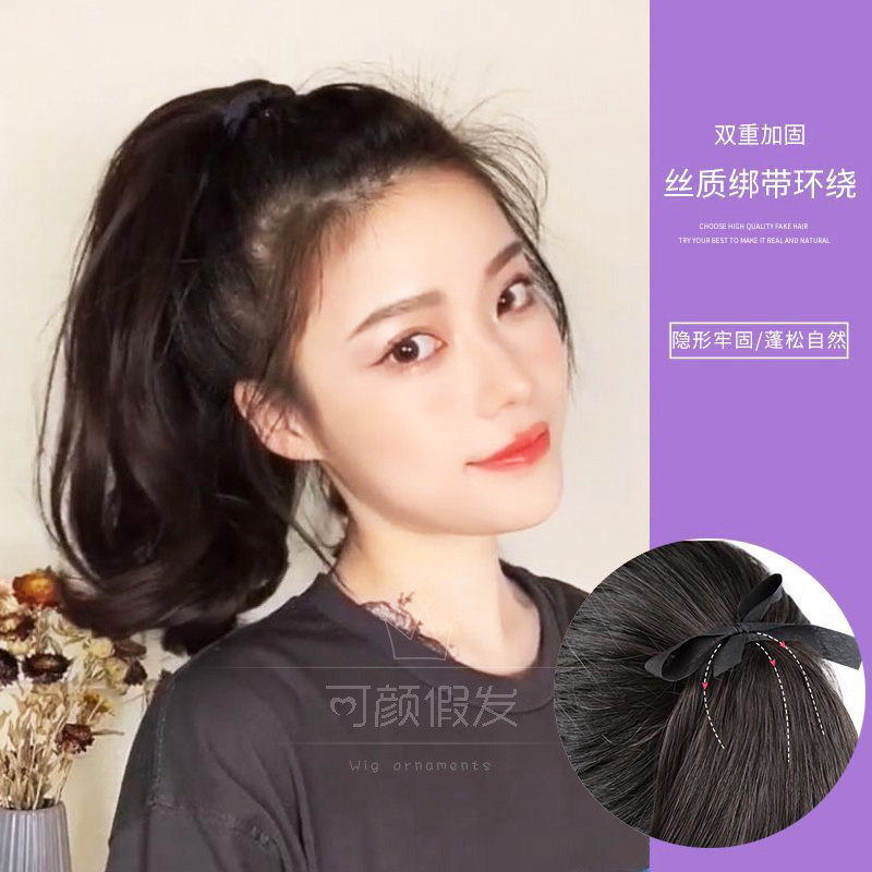 假发马尾女长卷发绑带式梨花假马